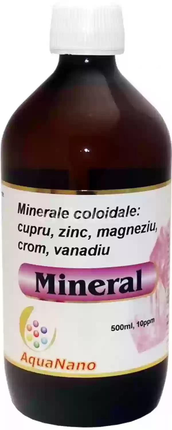Mineral cupru, zinc, magneziu, crom, vanadiu coloidal 10ppm 500ml, aquanano
