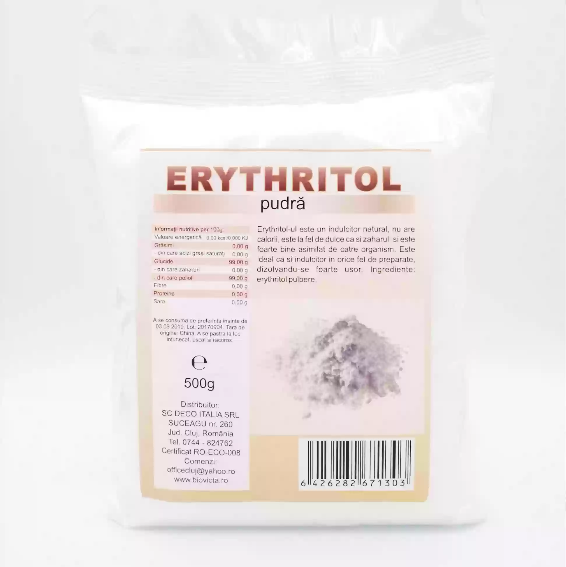 Erythritol pudra 500g, Deco Italia