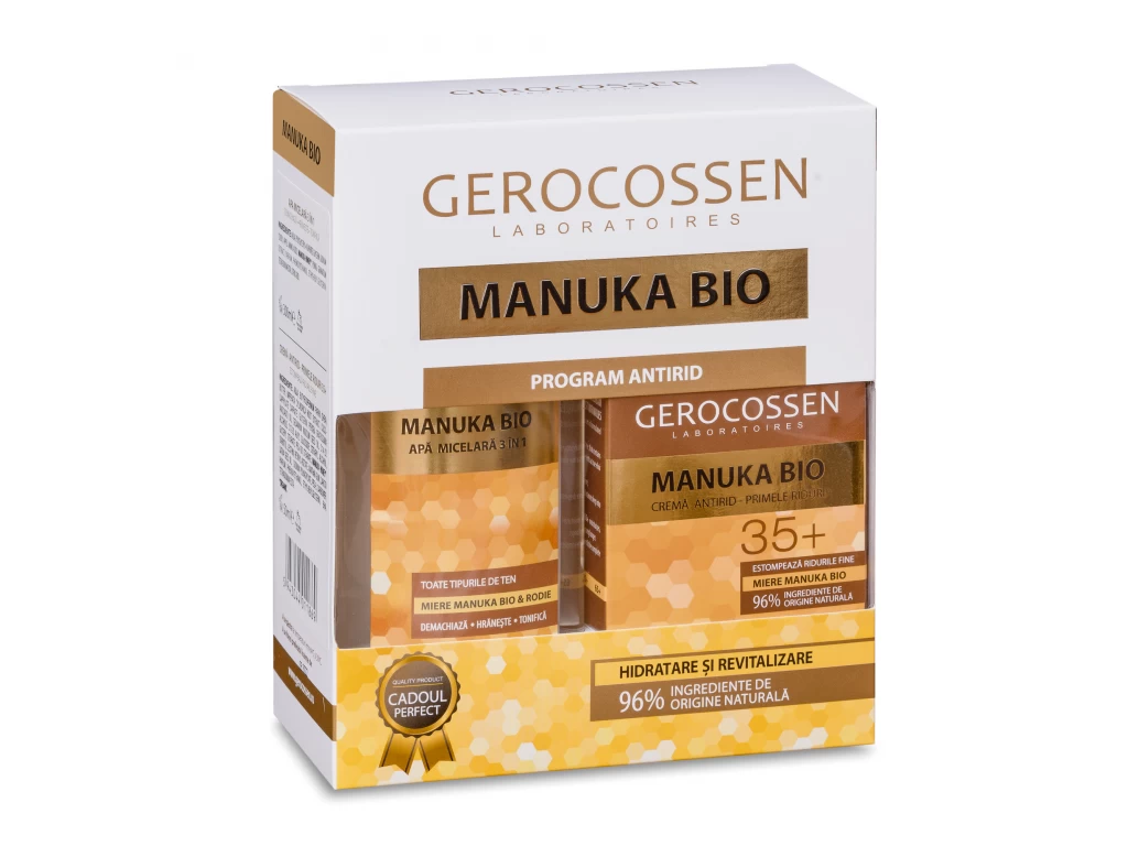 Set cadou Manuka Apa micelara + Crema Hidratanta 25+ Bio, Gerocossen