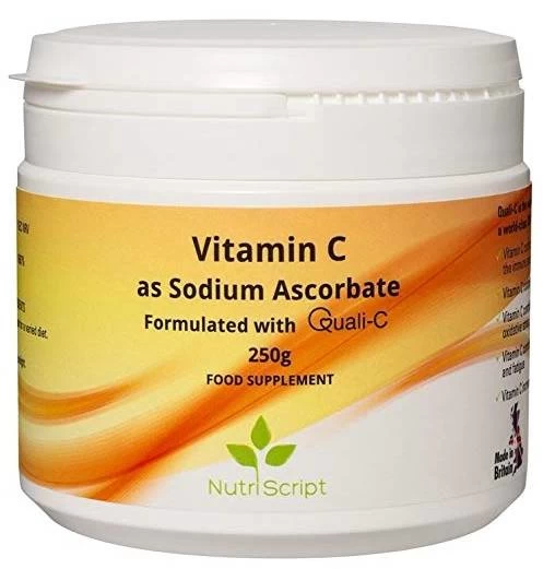 Vitamina c alcalina, ascorbat de sodiu, pulbere 250g, nutriscript