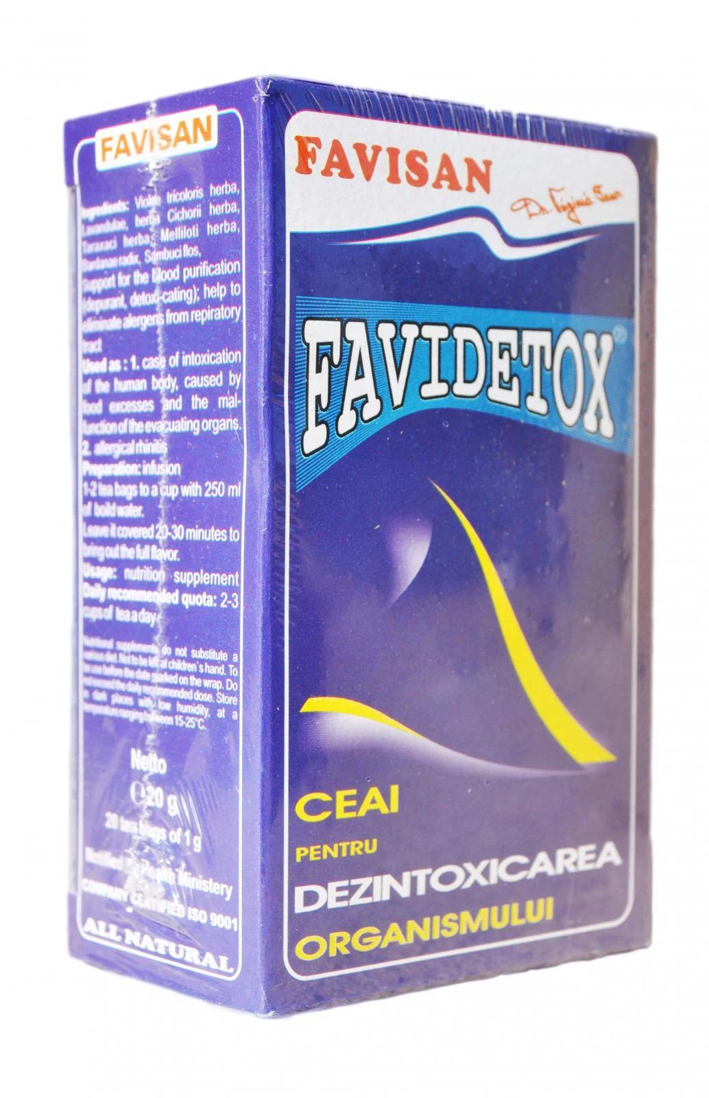 Favidetox, ceai detoxifiere, 20 plicuri, favisan