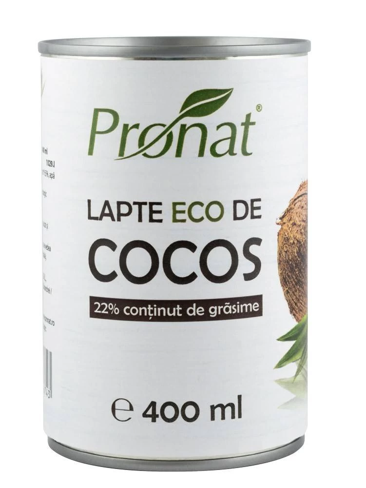 Lapte eco-bio de cocos, 400ml, pronat