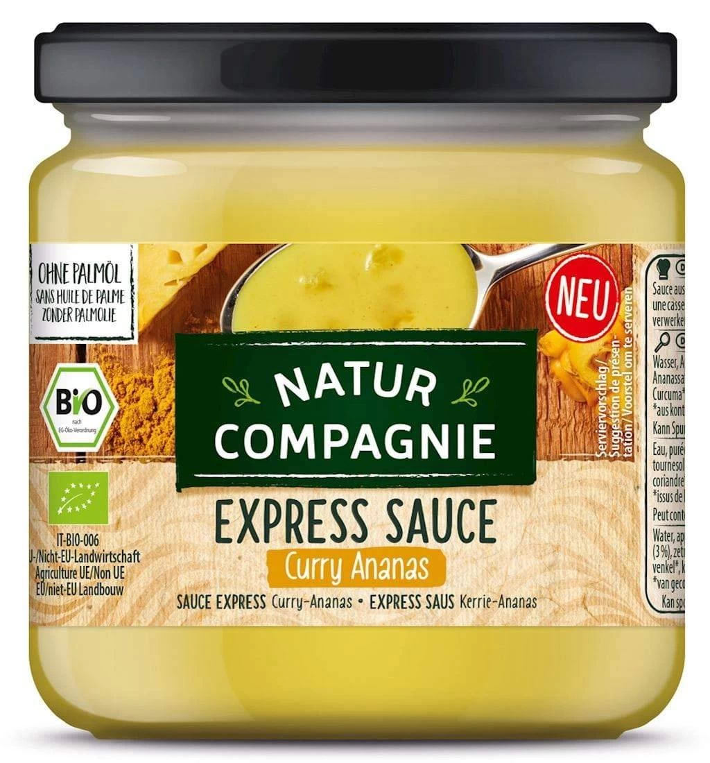 Sos asiatic de curry si ananas, express sauce, eo-bio 325 ml natur compagnie