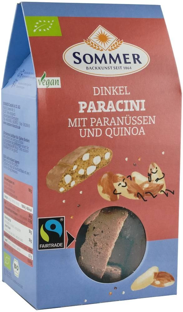Biscuiti Paracini cu nuci braziliene si Quinoa eco-bio, 150G SOMMER