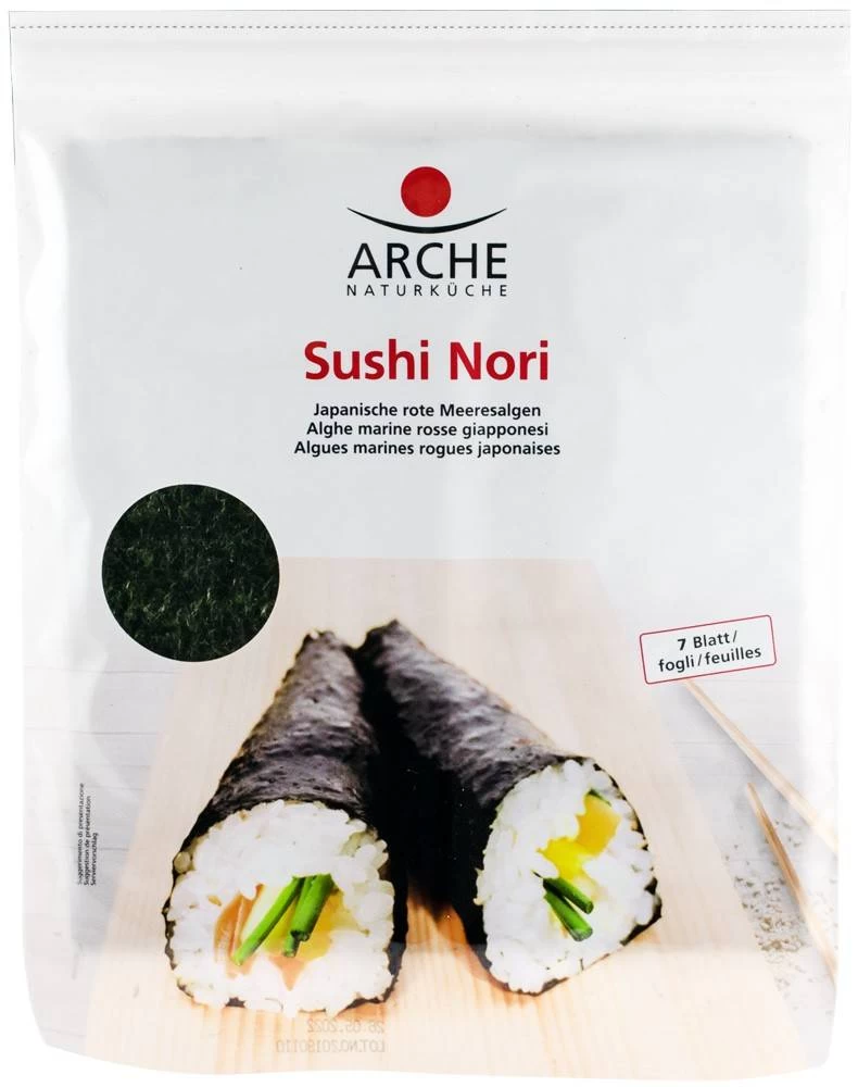Sushi nori alge marine pentru sushi, 7 foi x 2,4g / 17g arche
