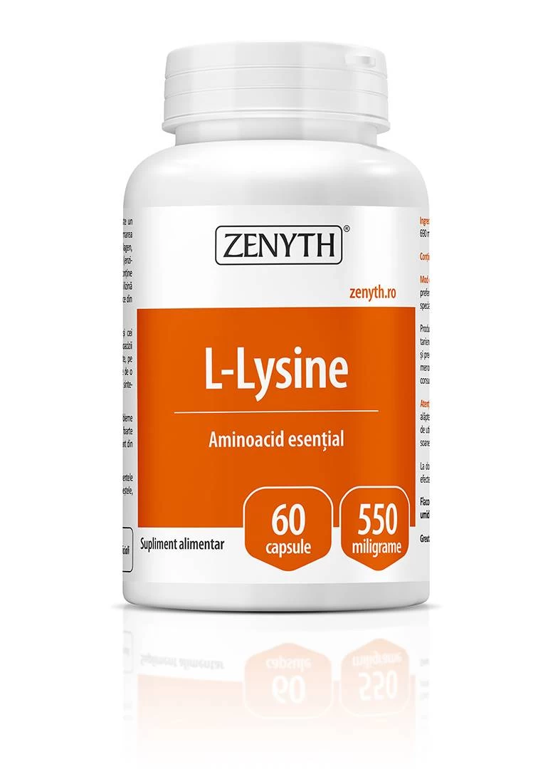 L-lysine 550mg, 60cps - zenyth