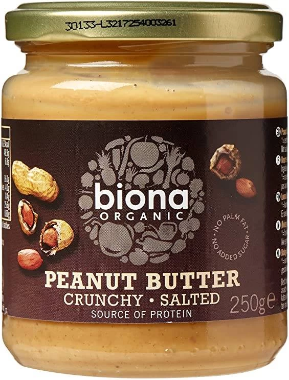 Peanut butter crunchy salted, 250g - biona
