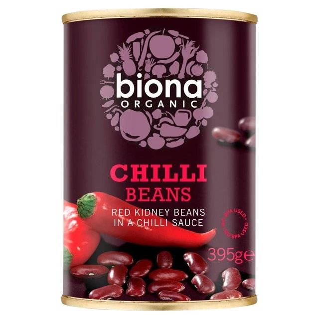 Chilli beans red kidney, 395g - biona