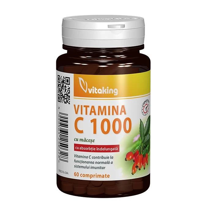 Vitamina C cu macese, 1000mg , 60cpr - VitaKing