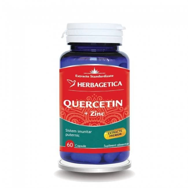 Quercetin, 250 mg, zinc bisglicinat 18 mg, 60 capsule - herbagetica