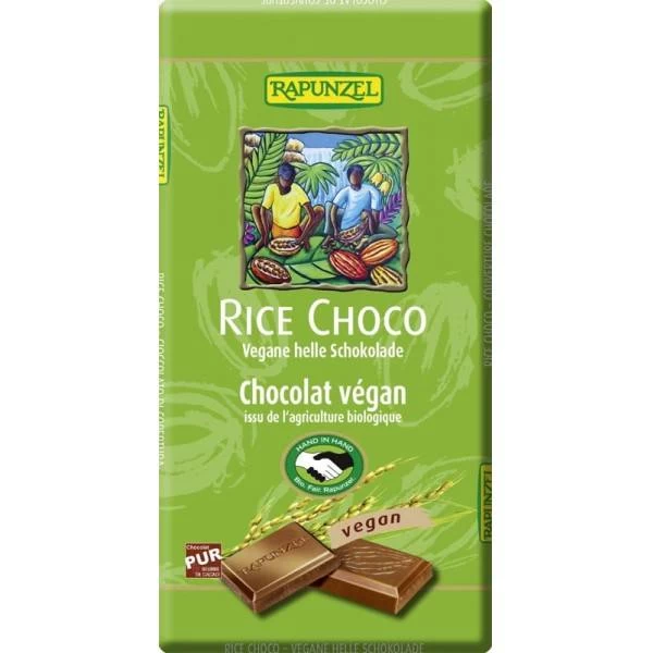Ciocolata vegana cu lapte de orez, eco-bio, 100g - rapunzel