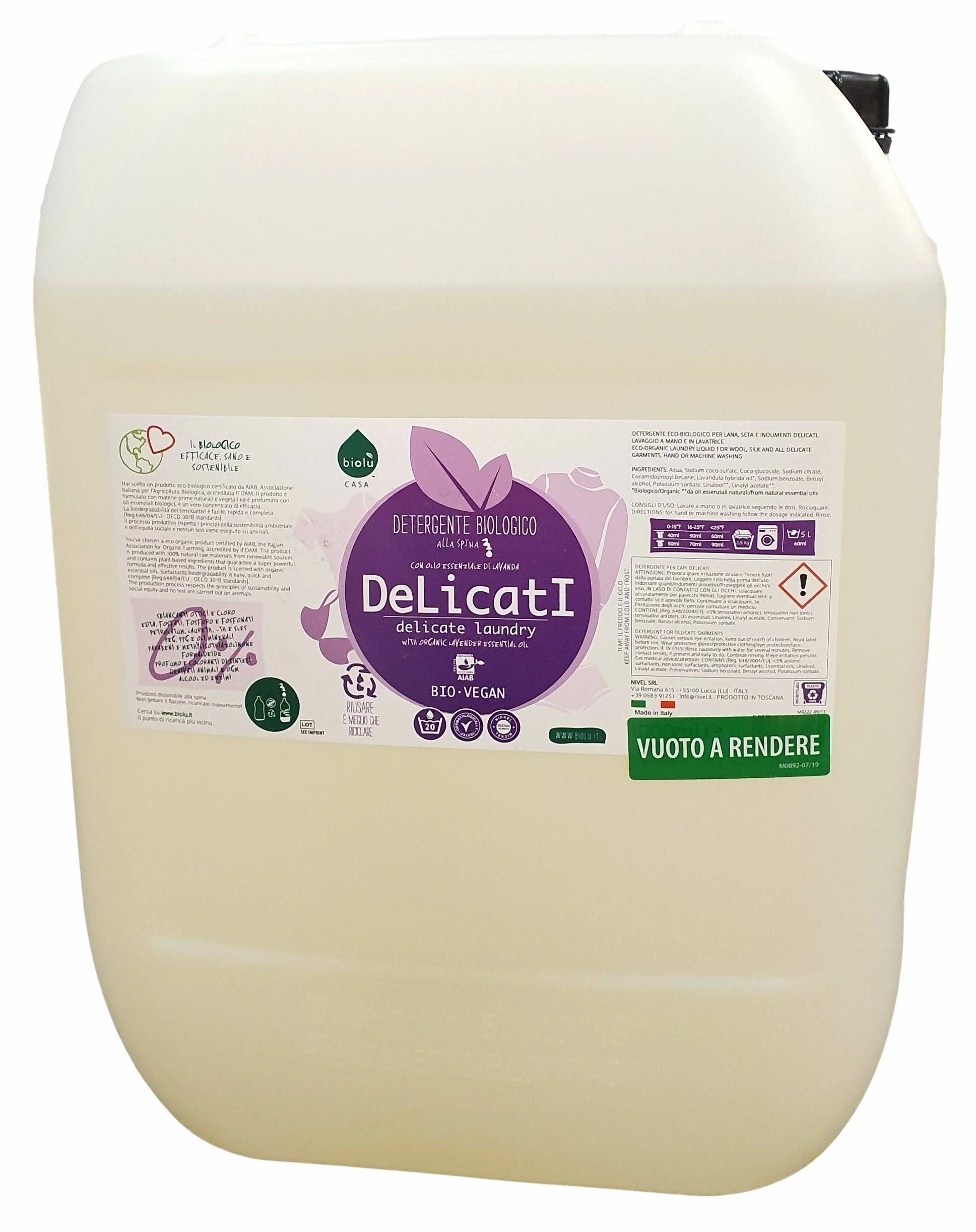 Detergent ecologic pentru rufe delicate, 20l - biolu