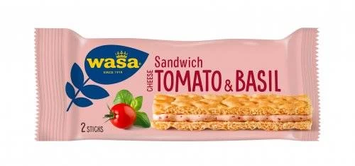 Sandwich cheese tomato and basil, sandwich cu branza, tomate si busuioc, 40g - wasa