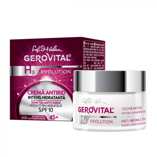 Gerovital Plant Crema antirid intens hidratanta 45+ spf10, 50ml - gerovital h3 evolution