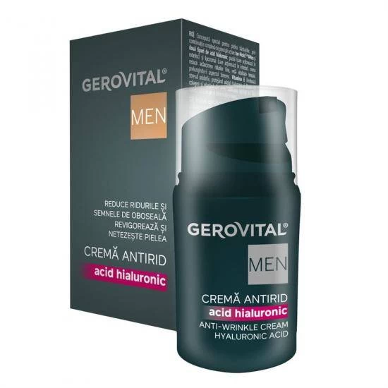 Gerovital Plant Crema antirid cu acid hialuronic, 30ml - gerovital men