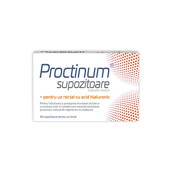 Proctinum supozitoare cu acid hialuronic pentru hemoroizi, 10buc - zdrovit