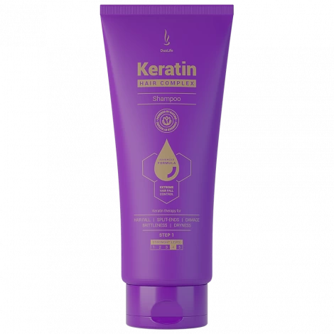 Keratin hair complex advanced formula shampoo, 200ml - duolife