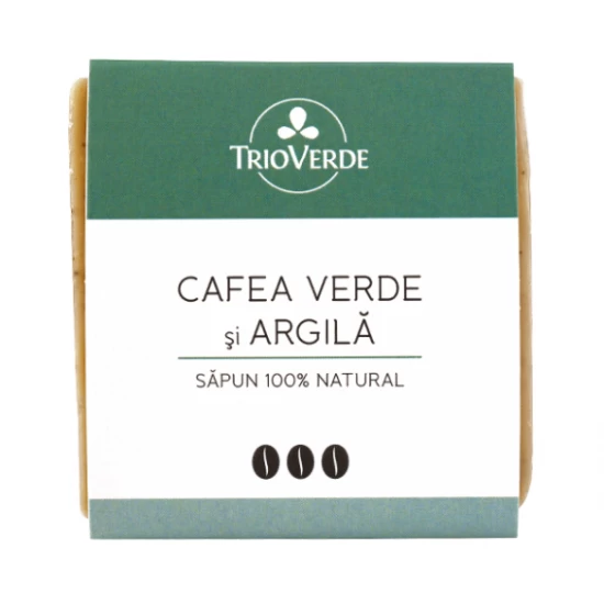 Trioverde Sapun natural cu cafea verde si argila, 110g - trio verde