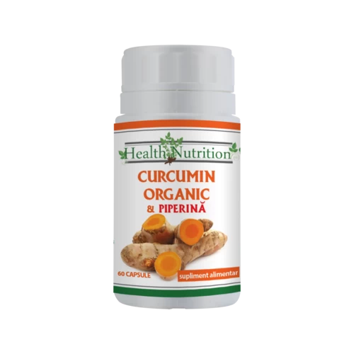 Curcumin organic si piperina, 60cps - health nutrition