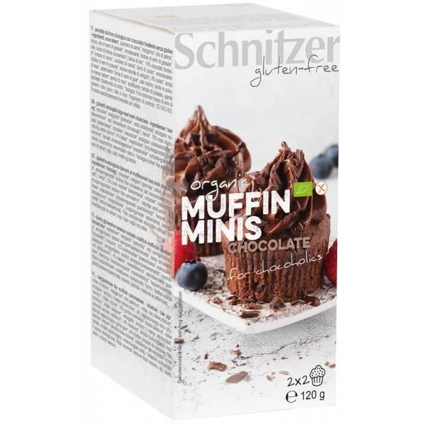 Mini muffins cu ciocolata, fara gluten, eco-bio, 120g - schnitzer