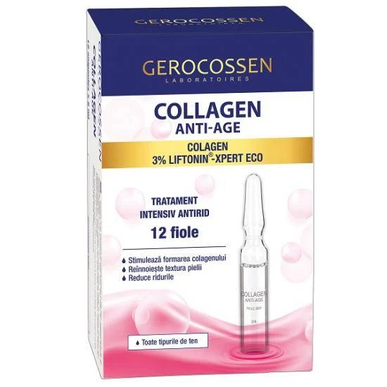 Fiolele cu ser tratament intensiv antirid, collagen anti-age, 12fiole - gerocossen