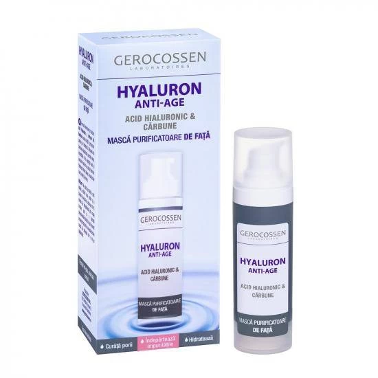 Masca purificatoare pentru fata cu acid hialuronic pur, hyaluron anti-age, 30ml - gerocossen
