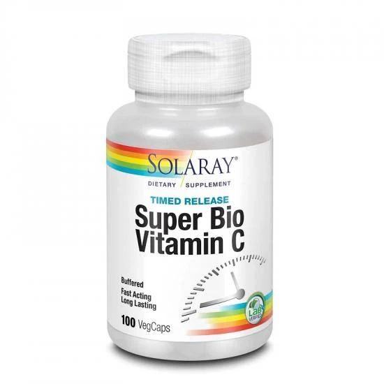 Super bio vitamina c, 100cps - solaray - secom