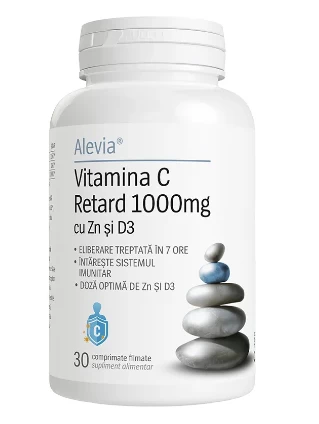 Vitamina c retard, 1000mg cu zinc si vitamina d3, 30cpr- alevia