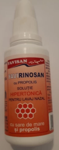 Favirinosan solutie hipertonica cu propolis pentru lavaj nazal, 30ml - Favisan