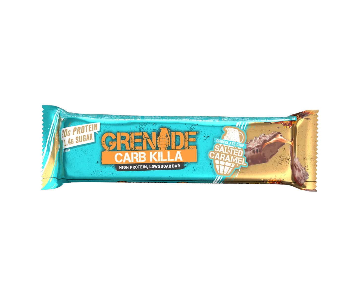 Grenade carb killa, baton proteic cu aroma de fulgi de ciocolata si caramel sarat, 60g - gnc