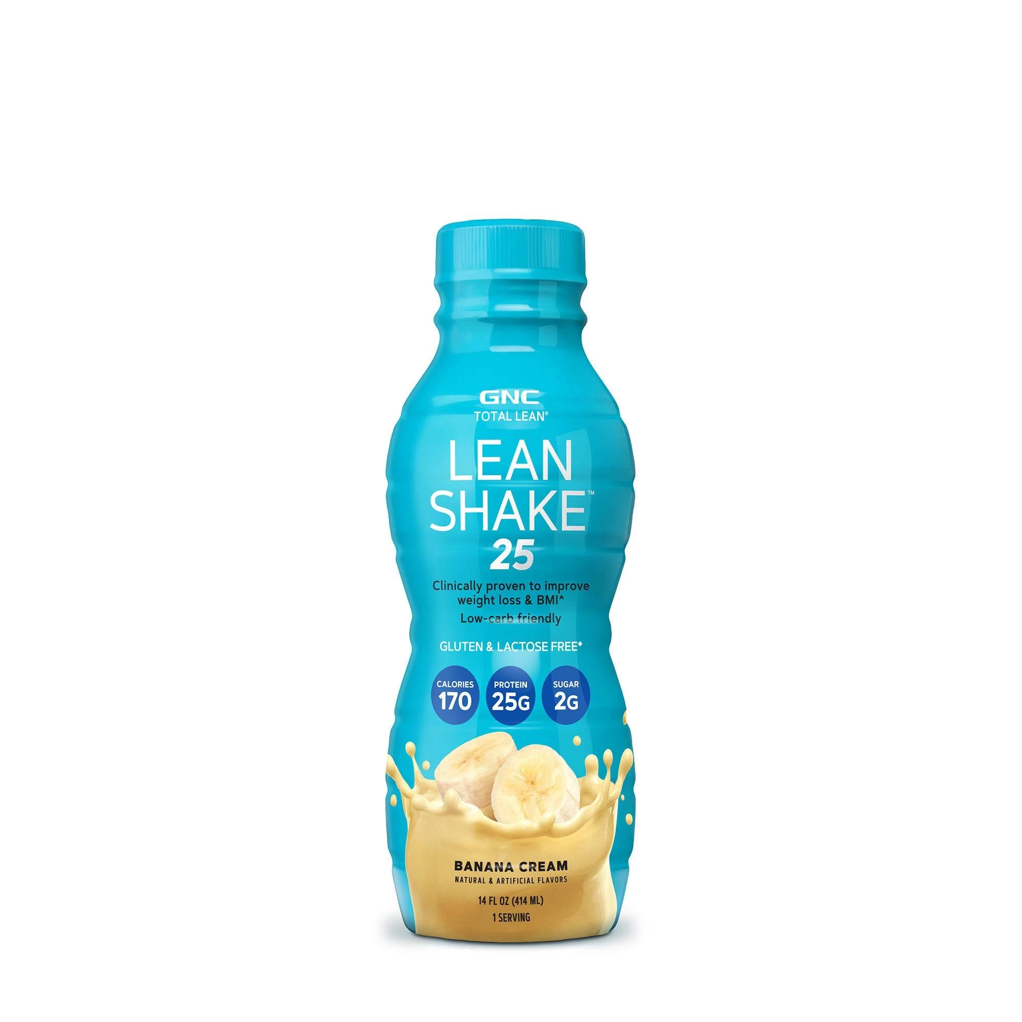 Total lean lean shake 25, shake proteic rtd cu aroma de banane, 414ml - gnc