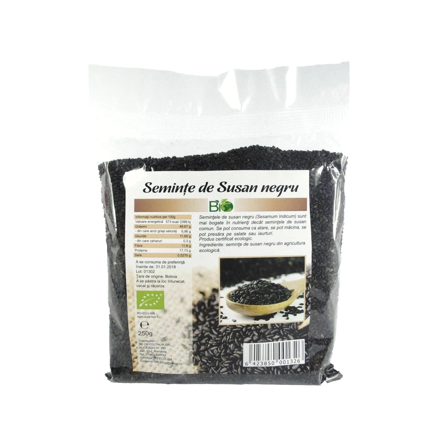 Seminte de susan negru, eco-bio, 250g - sarchio