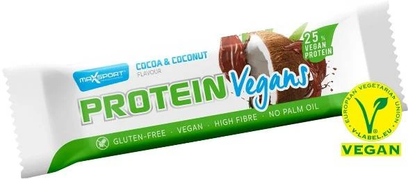 Baton proteic vegans cu cacao si cocos, 40g - max sport