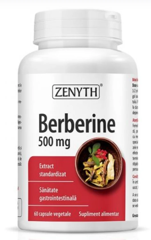 Zenyth Pharmaceuticals Berberine, 500mg, 60cps - zenyth