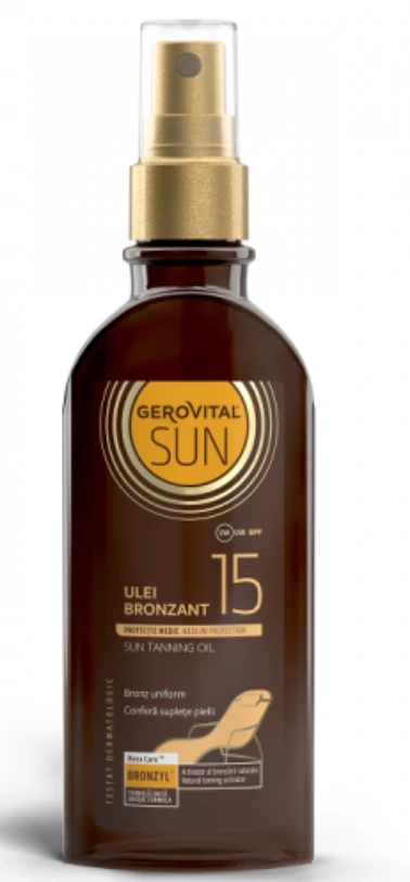 Ulei bronzant spf 15, 150ml - gerovital sun