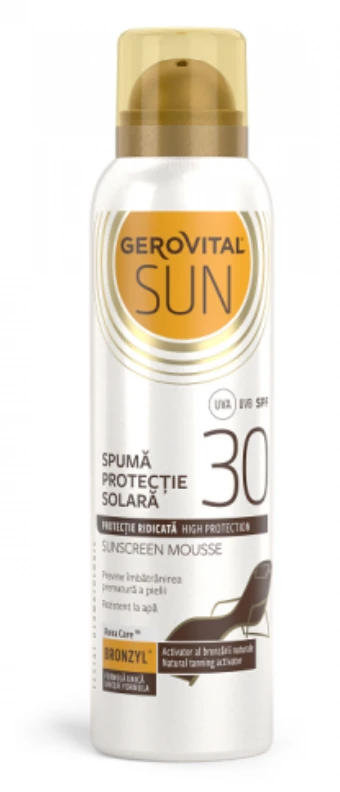 Spuma protectie solara spf 30, 150ml - gerovital sun