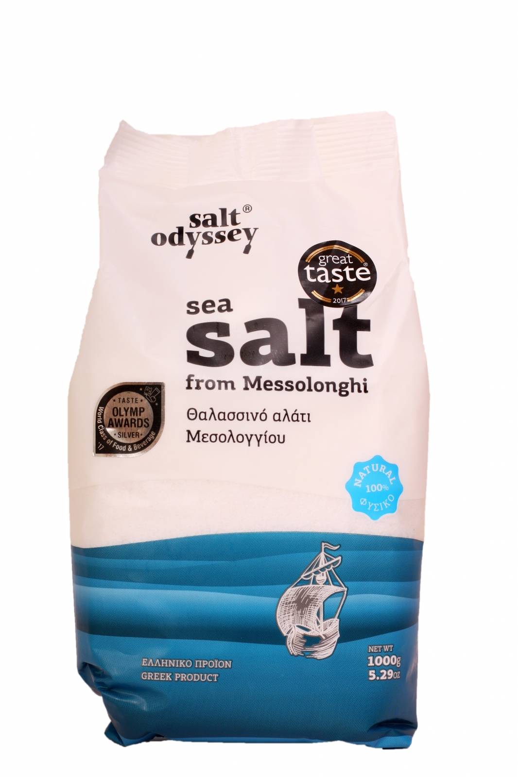 Sare de mare fina din Messolonghi, 1kg - Salt Odyssey