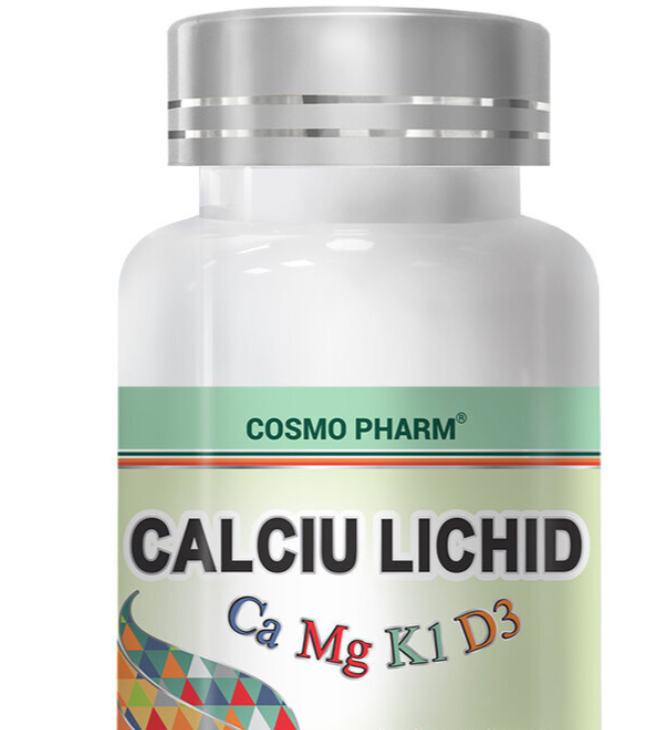 Calciu, magneziu, vitamina D lichid, 90cps - Cosmo Pharm