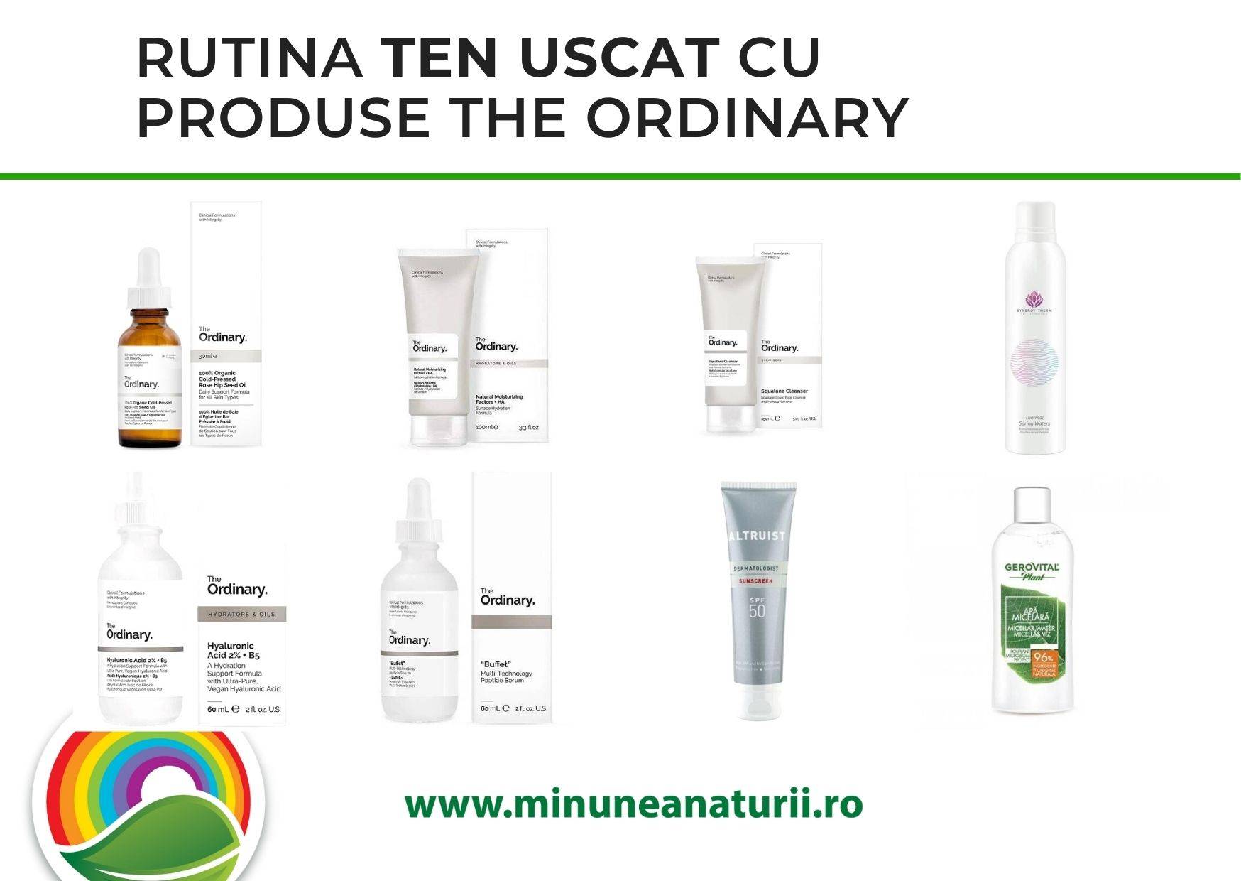 Rutina TEN USCAT cu produse The Ordinary