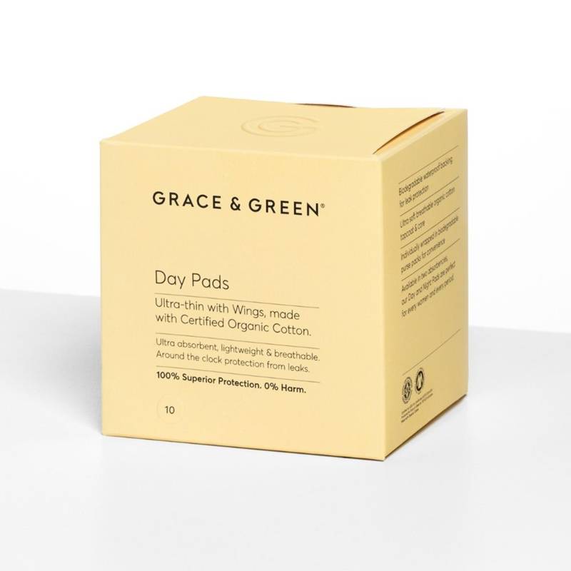 Absorbante din bumbac organic 100% Zi, 10buc - Grace and Green
