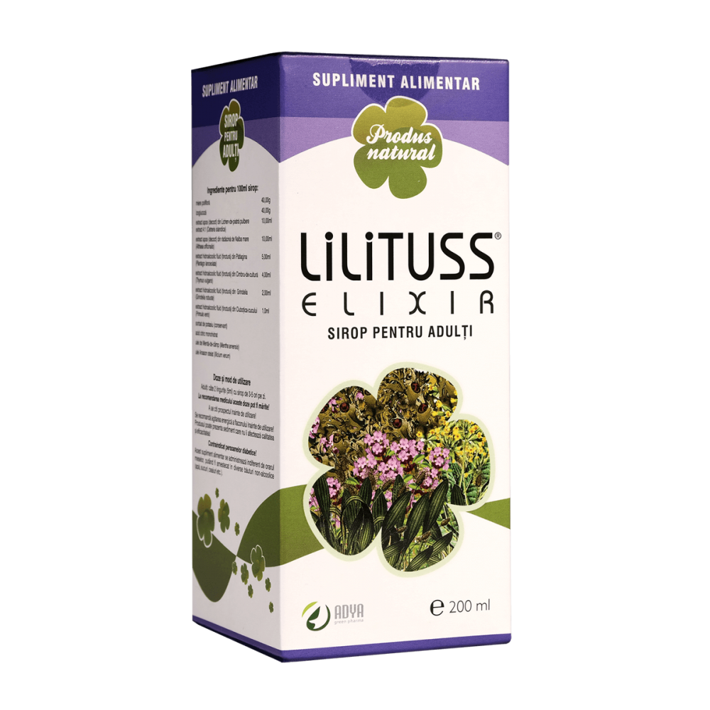 Lilituss Elixir Sirop Pentru Adulti, 200 ml, Adya Green Pharma