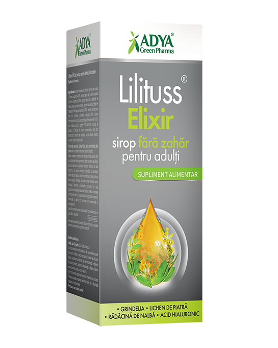 Lilituss Elixir sirop pentru adulti, fara zahar, 180 ml, Adya Green Pharma