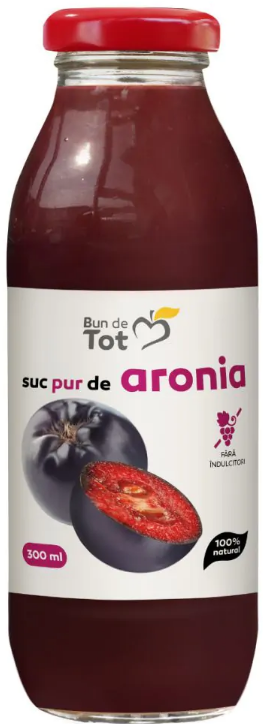SUC PUR DE ARONIA FARA Zahar Adaugat 300ML - DACIA PLANT