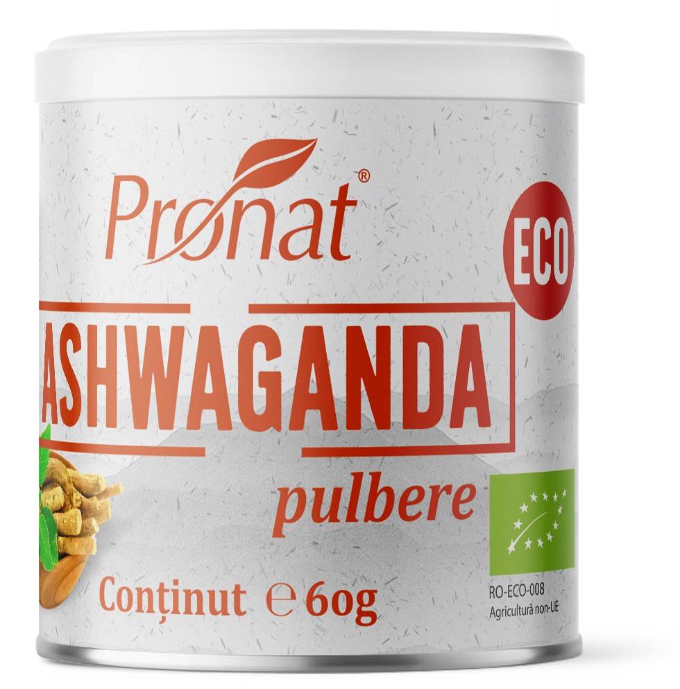 Ashwaganda pulbere Eco-Bio 60g - Pronat