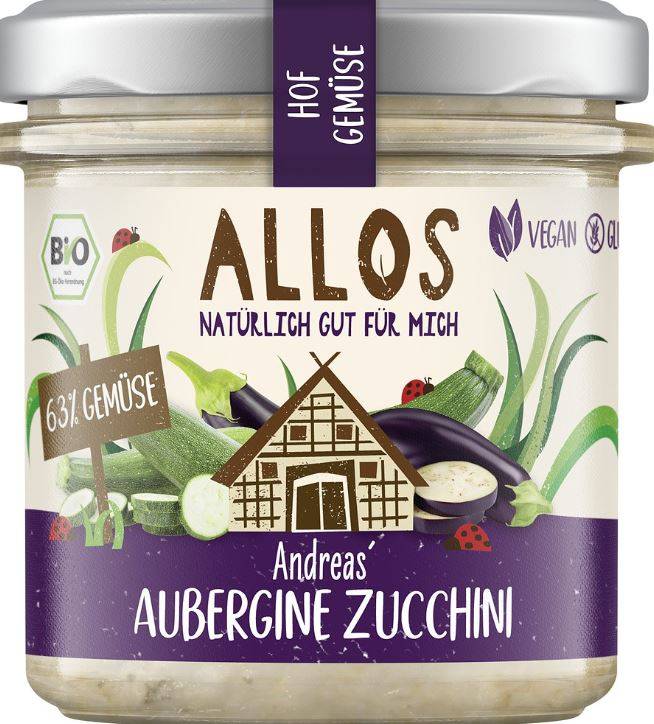 Crema tartinabila cu vinete si zucchini Fara Gluten Eco-Bio 135g - Allos
