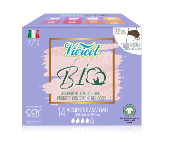 Absorbante de zi din bumbac, eco-bio, hipoalergenic, compostabil, fara aripioare, 4 picaturi, 14 buc