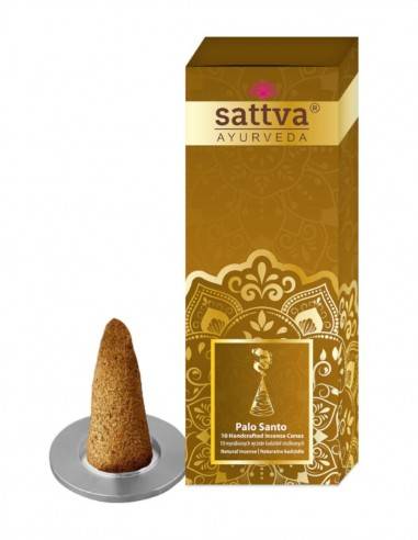 Conuri parfumate Palo Santo cu suport 10buc – Sattva Ayurveda