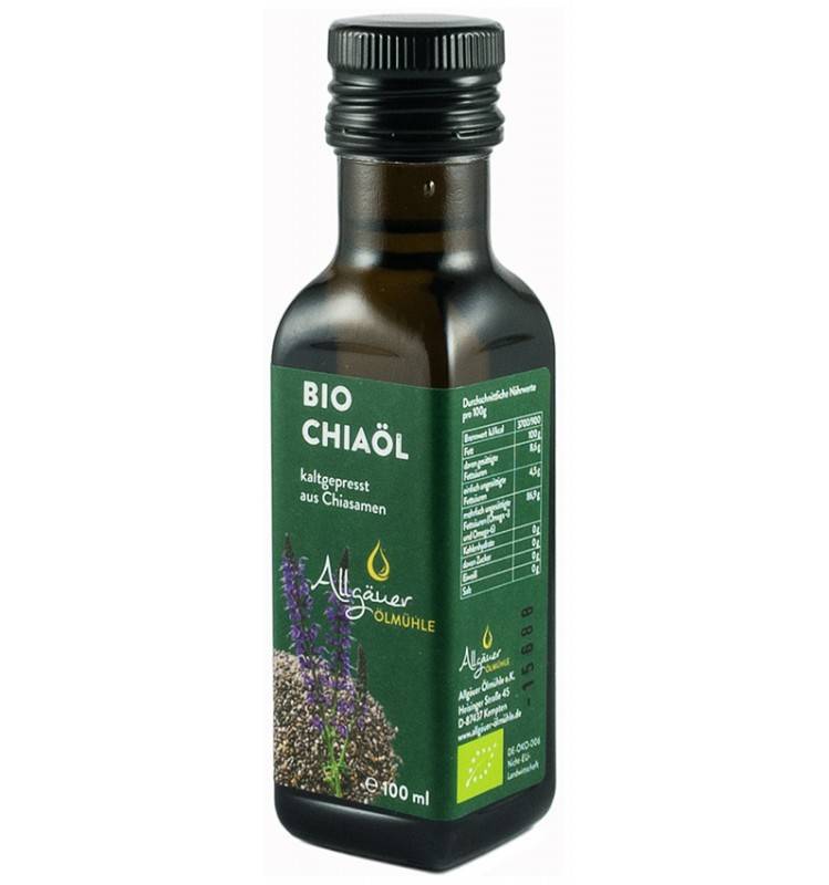 Ulei de chia, presat la rece- eco-bio 100ml - Allgauer Olmuhle