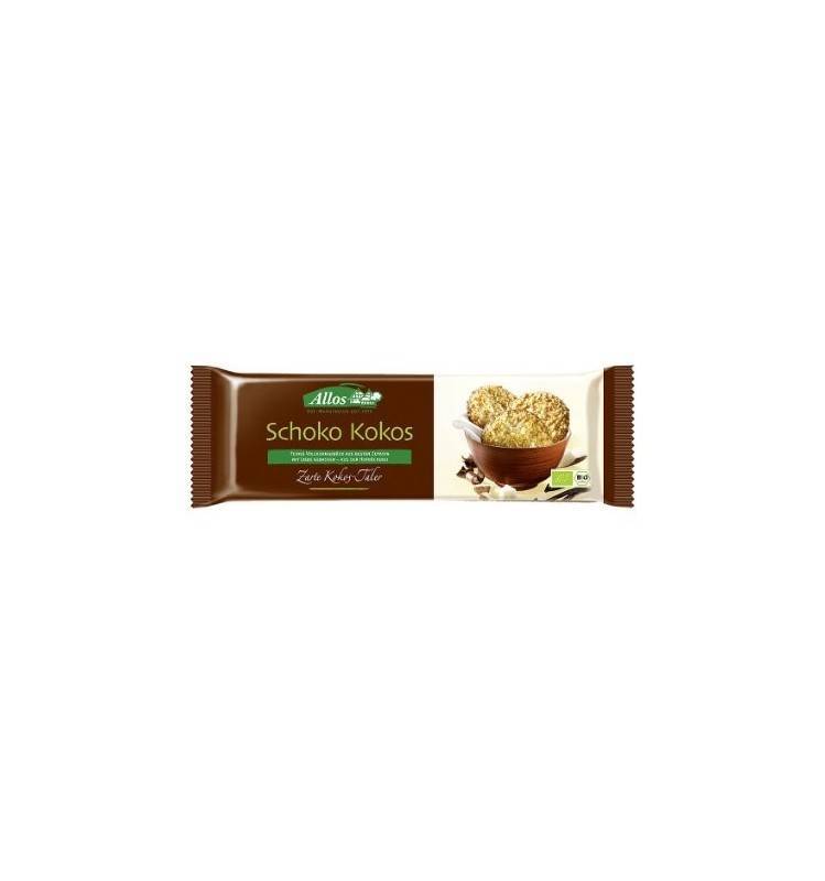 Fursecuri din nuca de cocos si ciocolata (continut de cacao 70%) - eco-bio 110g - Allos