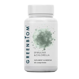 Spirulina & Chlorella – Super-alge pentru energie, detoxifiere si imunitate, 60 comprimate, Greenbiom